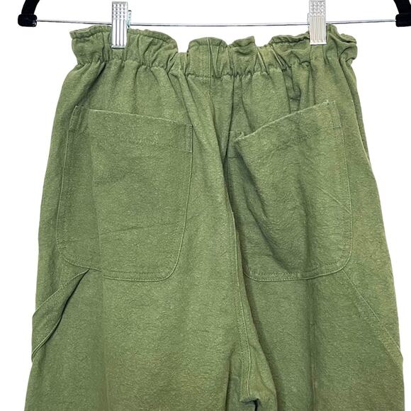 Tigre Et Tigre Green Sunny Canvas Cargo Utility Straight Leg High Rise Pant Sz S - Picture 8 of 12